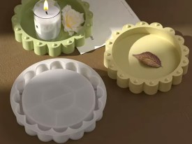 Molde silicona bandeja bordes petalos